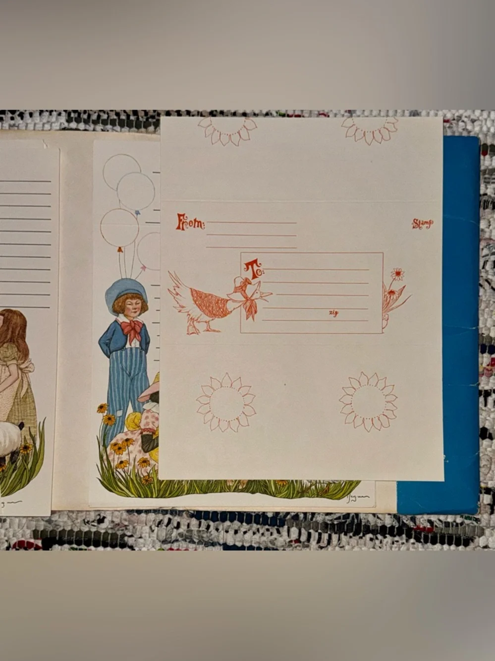 1970s ‘Fantasy Friends’ Stationery Set Bunny Tea Party Anthropomorphic Animals